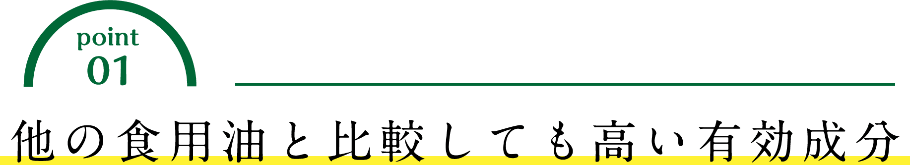 point01 他の食用油と比較しても高い有効成分